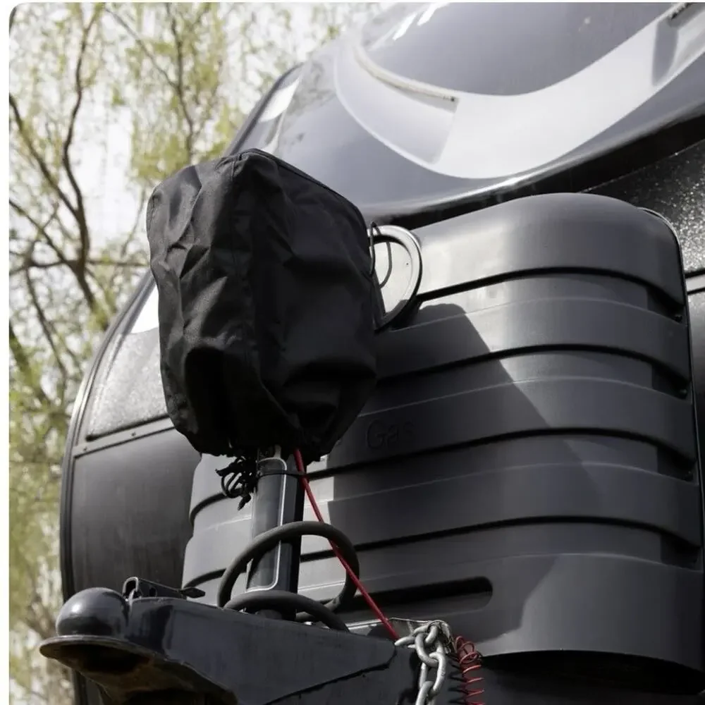 RV Tongue Jack Cover 600D Waterproof UV Hitch Electric Jack Universal Protector